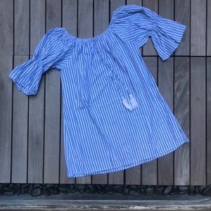 Beau & Arrow | Striped Off the Shoulder Dress